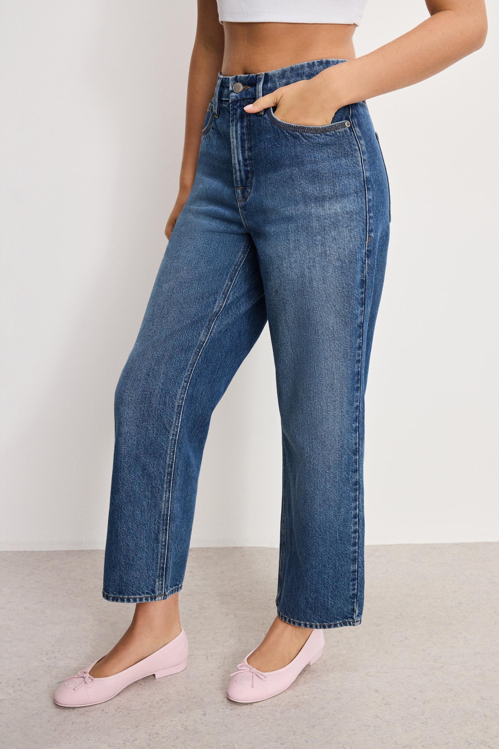GOOD 90S CROPPED RELAXED JEANS | INDIGO963 Product Image