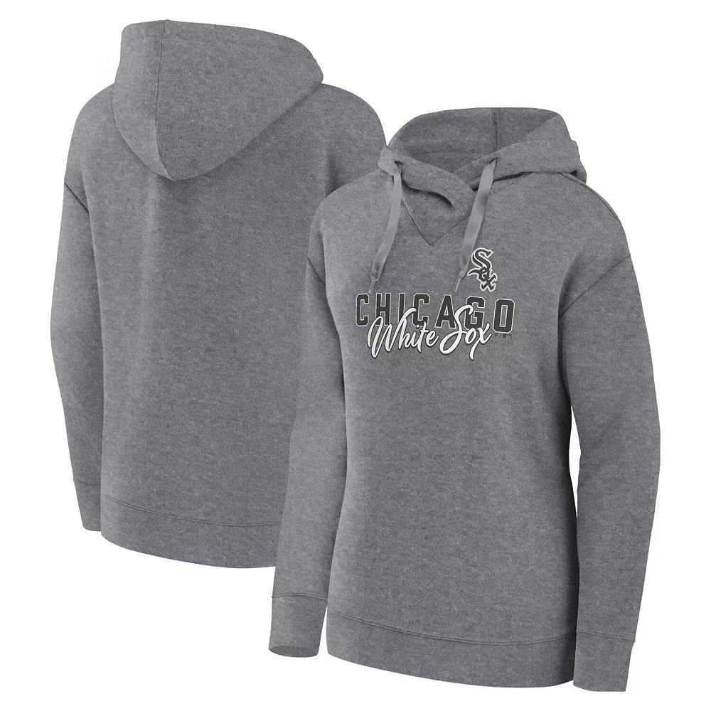 Women's Fanatics Branded Heather Gray Minnesota Twins Script Favorite Pullover Hoodie, Size: Medium, Grey Product Image