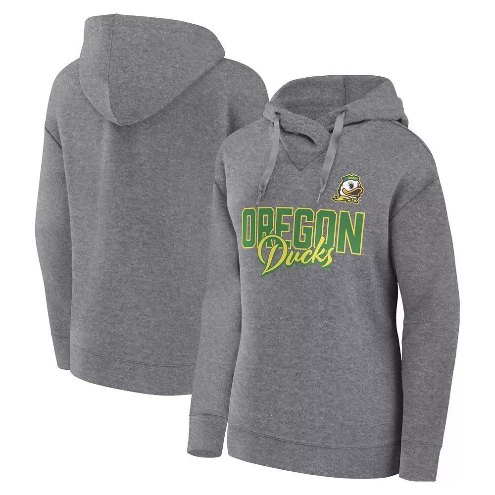 Women's Fanatics Branded Heather Gray Oregon Ducks Script Favorite Pullover Hoodie, Size: 2XL, Grey Product Image