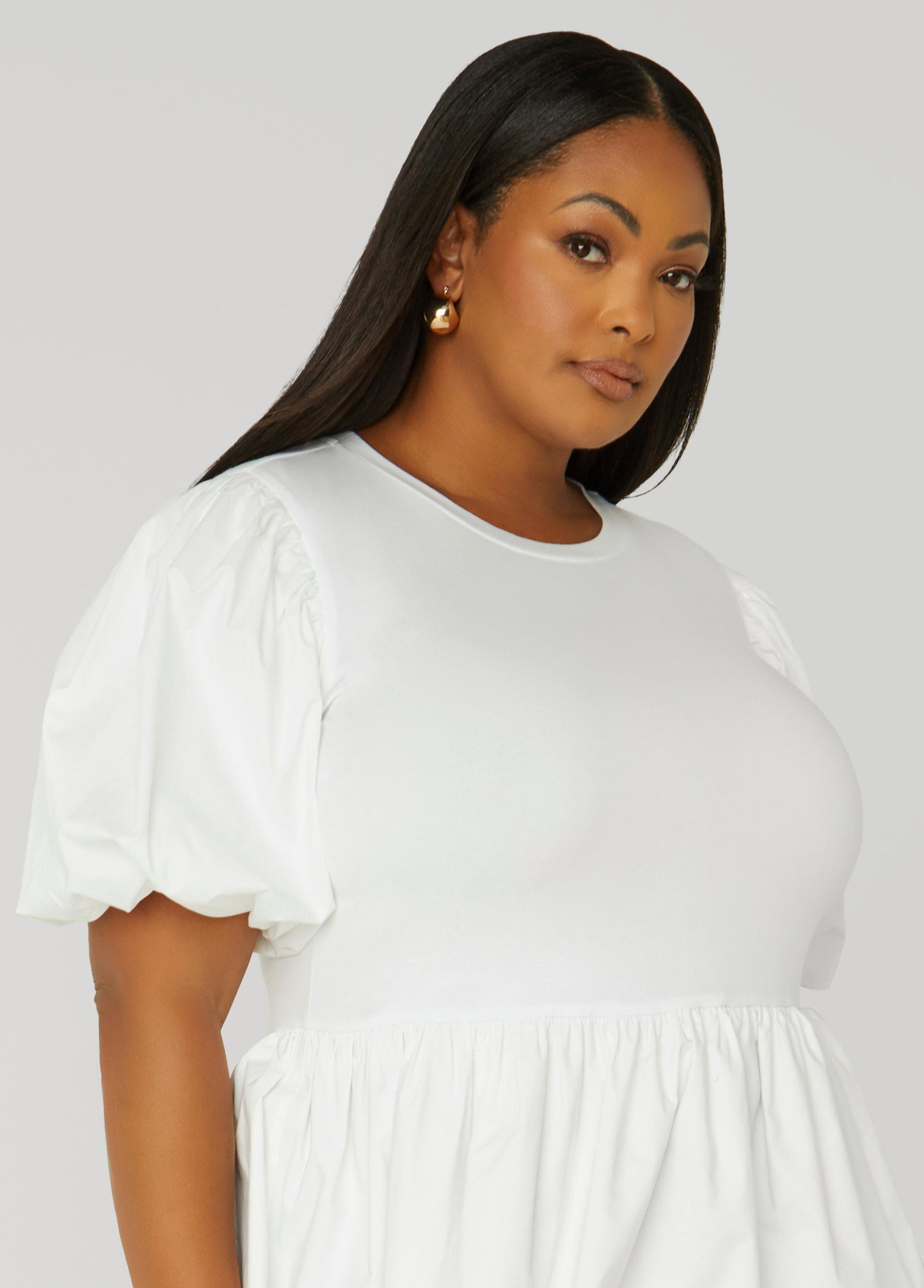 Puff Sleeved Peplum Tee Product Image