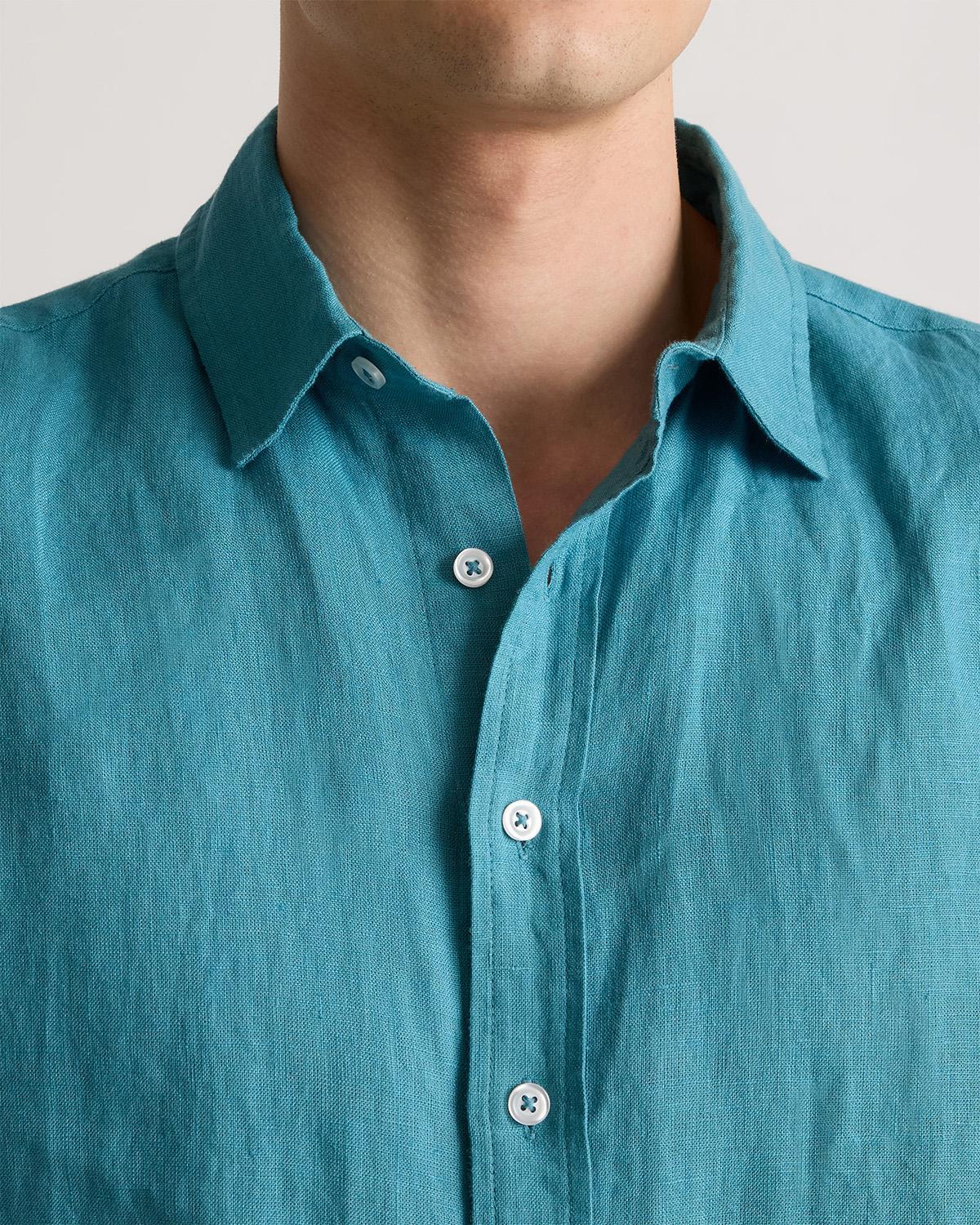 Quince | Men's 100% European Linen Relaxed Short Sleeve Shirt Product Image