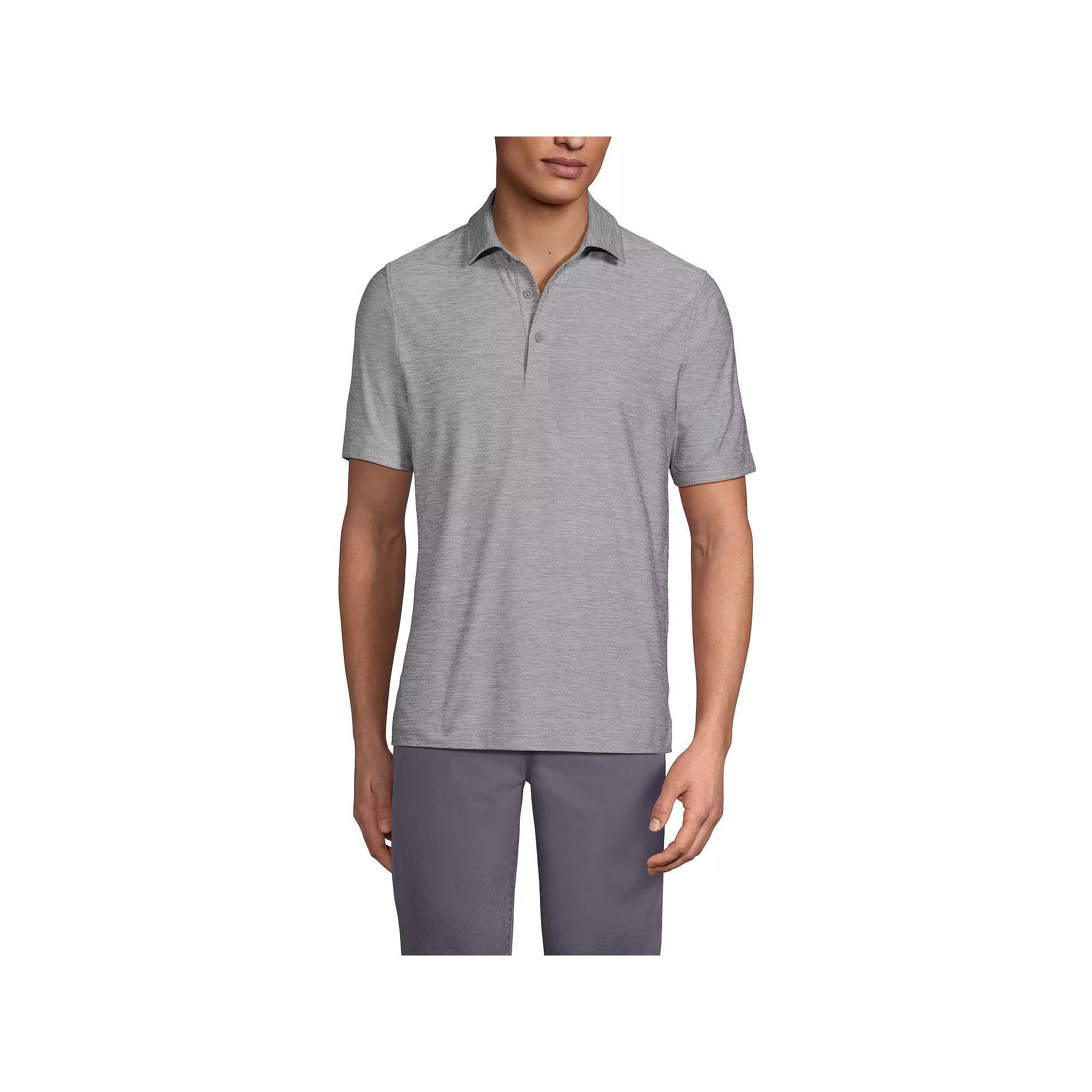 Men's Lands' End Short Sleeve Soft Performance Hybrid Polo Shirt, Size: XXL, Orange Space Dye Product Image