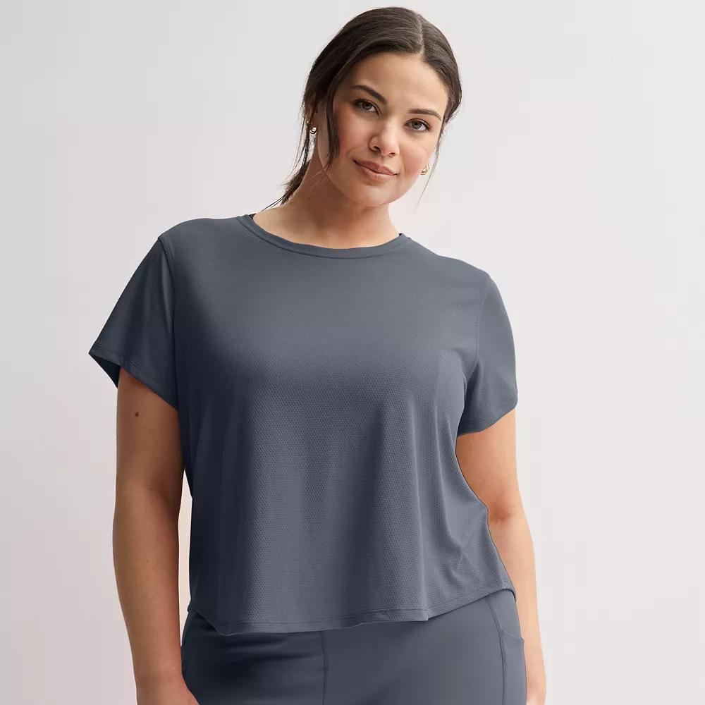 Plus Size Tek Gear® Mesh Tee, Women's, Size: 3XL, Heritage Gray Product Image