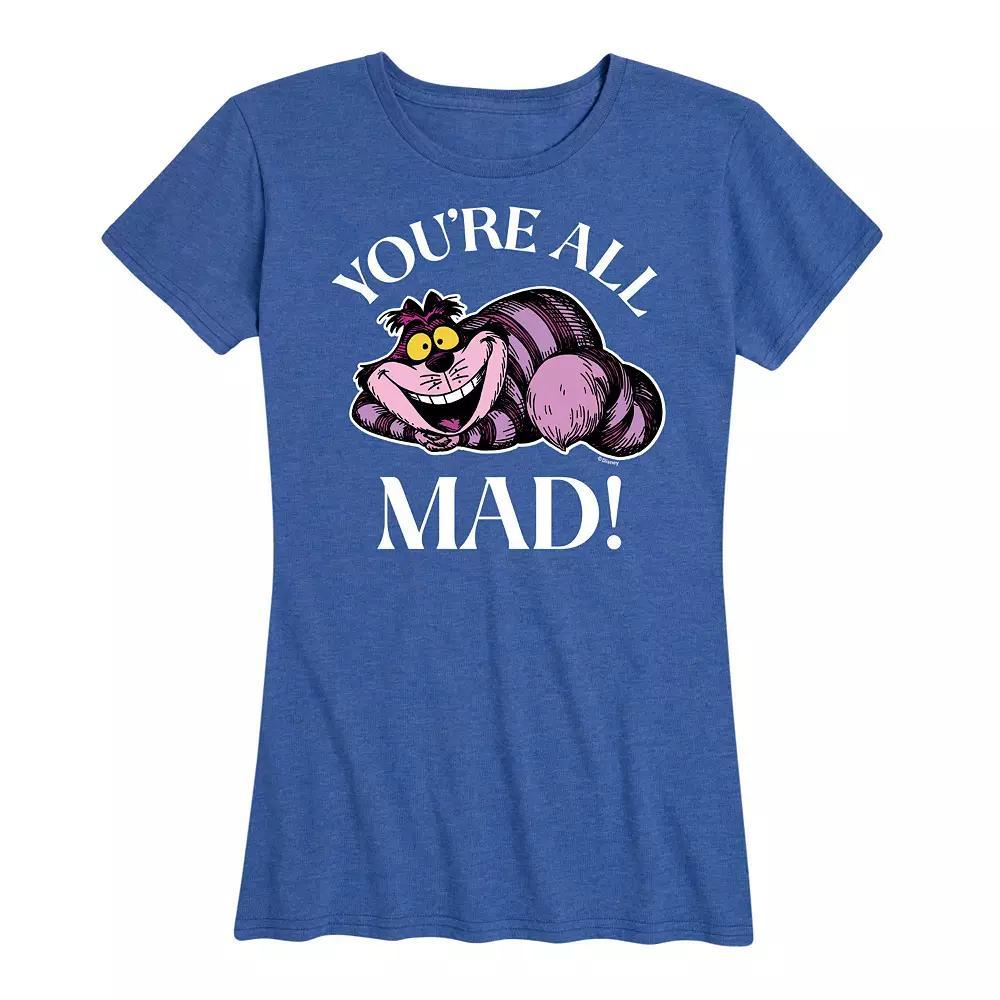 Disney's Alice in Wonderland Women's You're All Mad Graphic Tee, Girl's, Size: Small, Heather Grey Product Image
