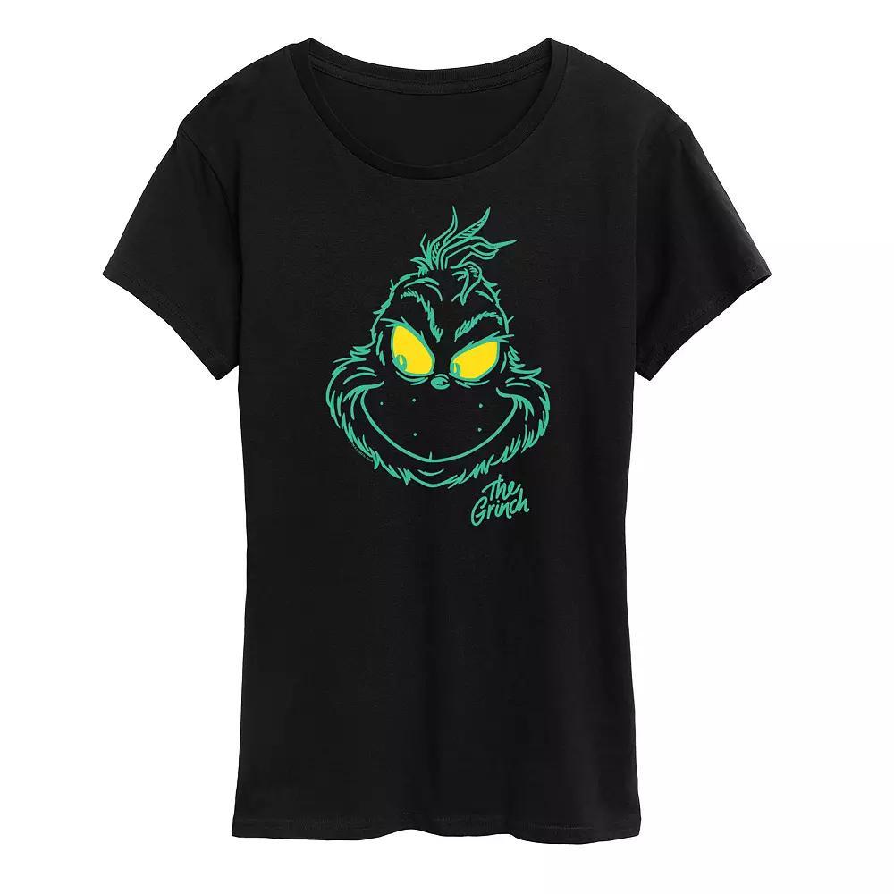Womens Dr. Seuss The Grinch Face Graphic Tee, Girls Product Image
