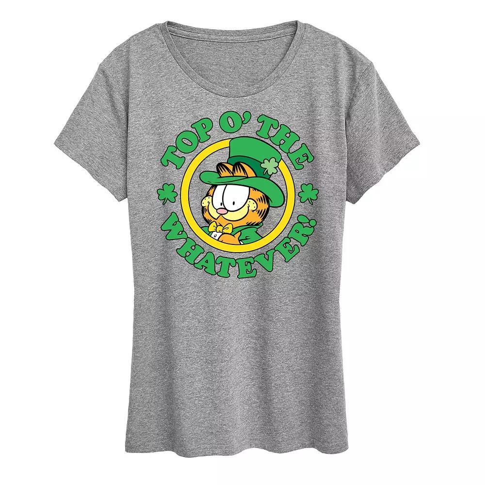 Womens Garfield Top O The Whatever Graphic Tee Grey Gray Product Image