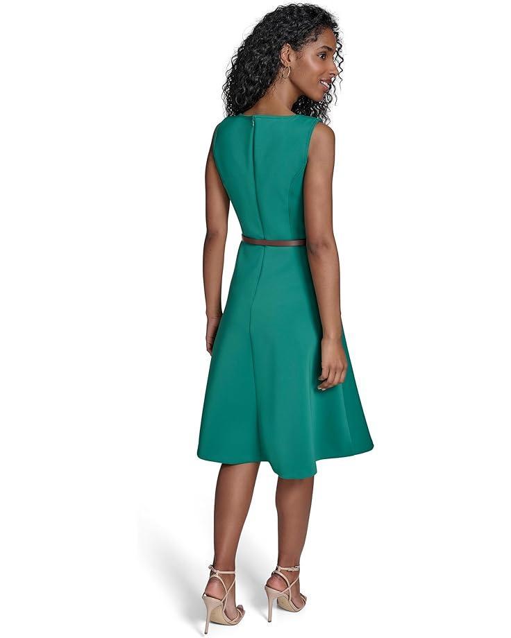 Women's Calvin Klein Belted Scuba Fit And Flare Product Image