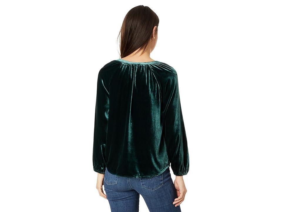 Faherty Stretch Silk Velvet Naomi Top (Sea Moss) Women's Clothing Product Image