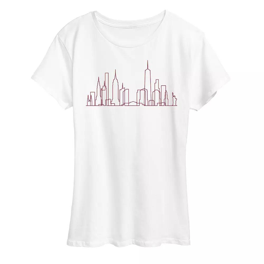 Womens NYC Skyline Line Art Graphic Tee Product Image