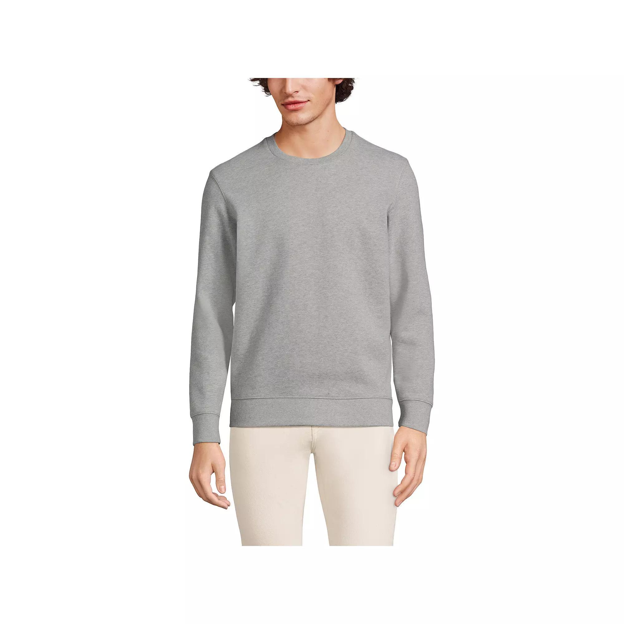 Big & Tall Lands' End Long Sleeve Serious Sweats Crewneck Sweatshirt, Men's, Size: Large Tall, Dark Grey Heather Product Image