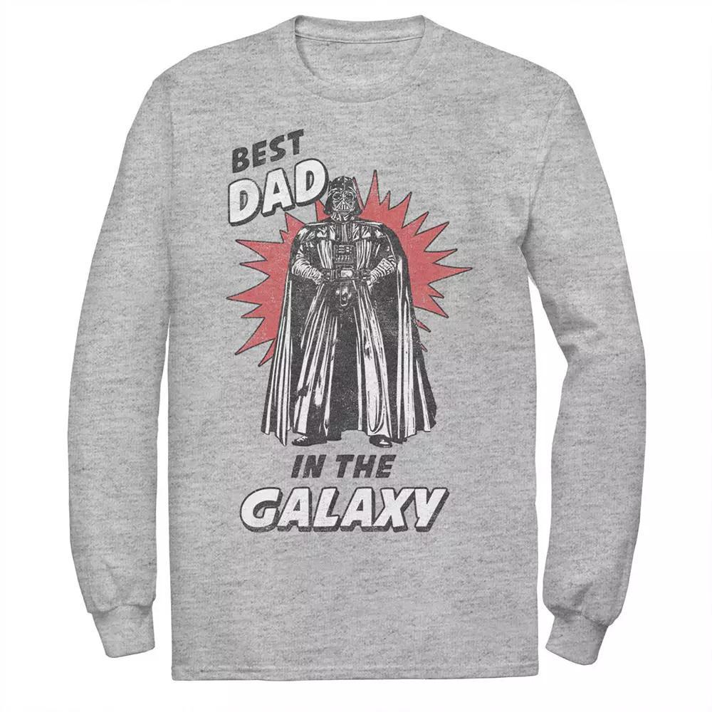 Men's Star Wars Father's Day Best Dad In The Galaxy Vintage Vader Tee, Size: Large, Athletic Grey Product Image