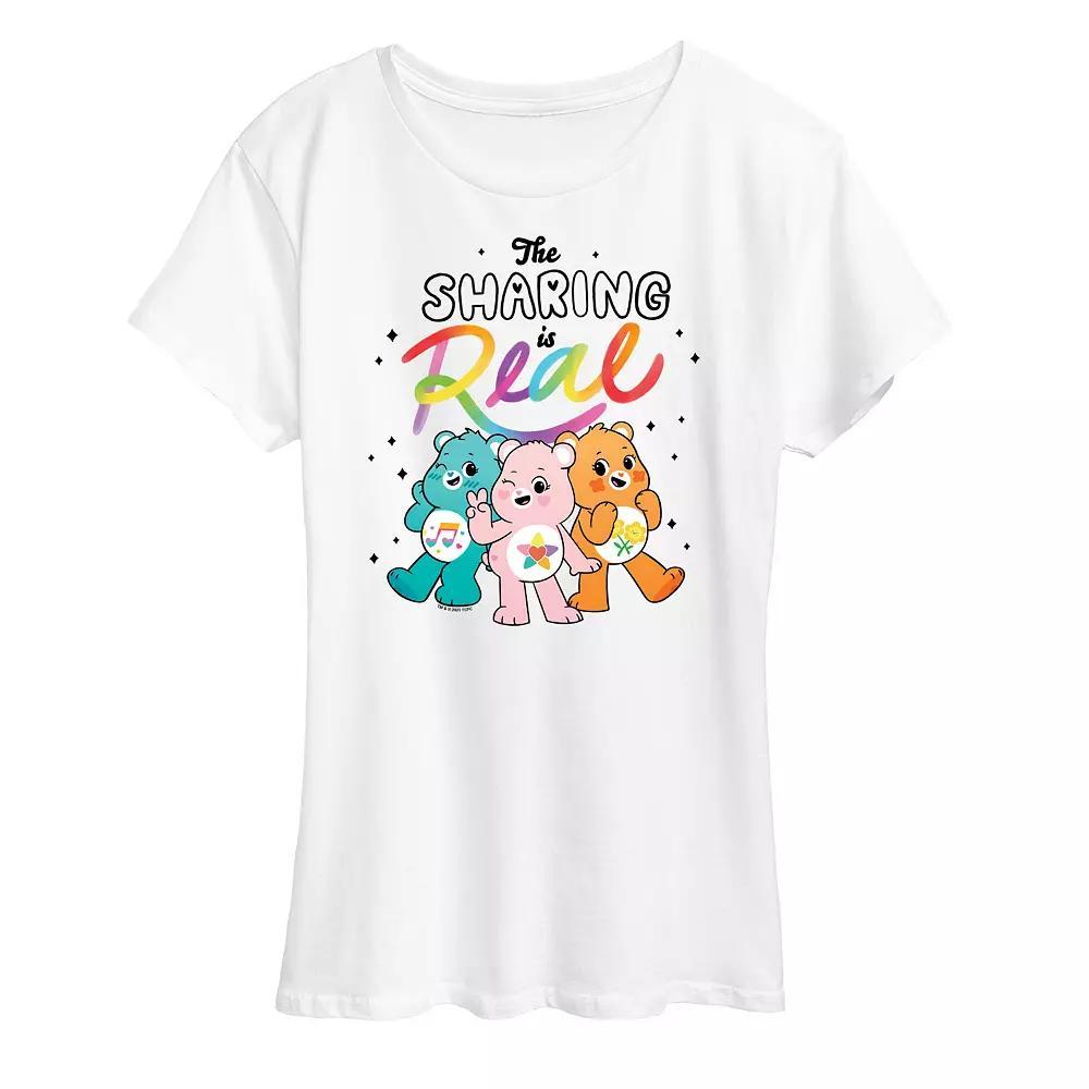 Womens Care Bears The Sharing Is Real Graphic Tee, Girls Product Image