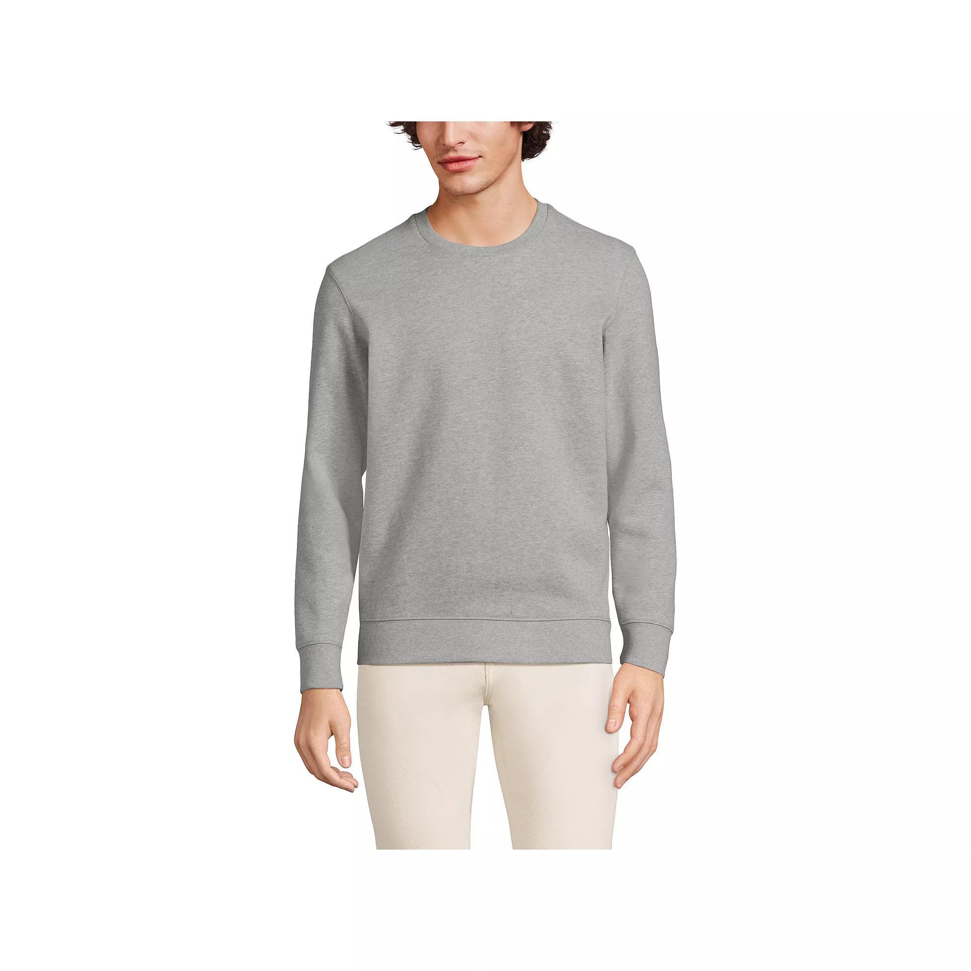 Big & Tall Lands' End Long Sleeve Serious Sweats Crewneck Sweatshirt, Men's, Size: XXL Tall, Washed Green Product Image