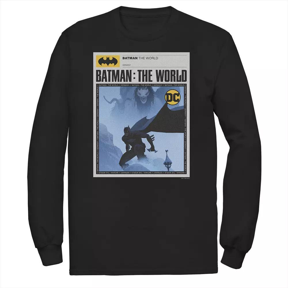 Big & Tall DC Comics Batman: The World Germany News Poster Tee, Mens Product Image