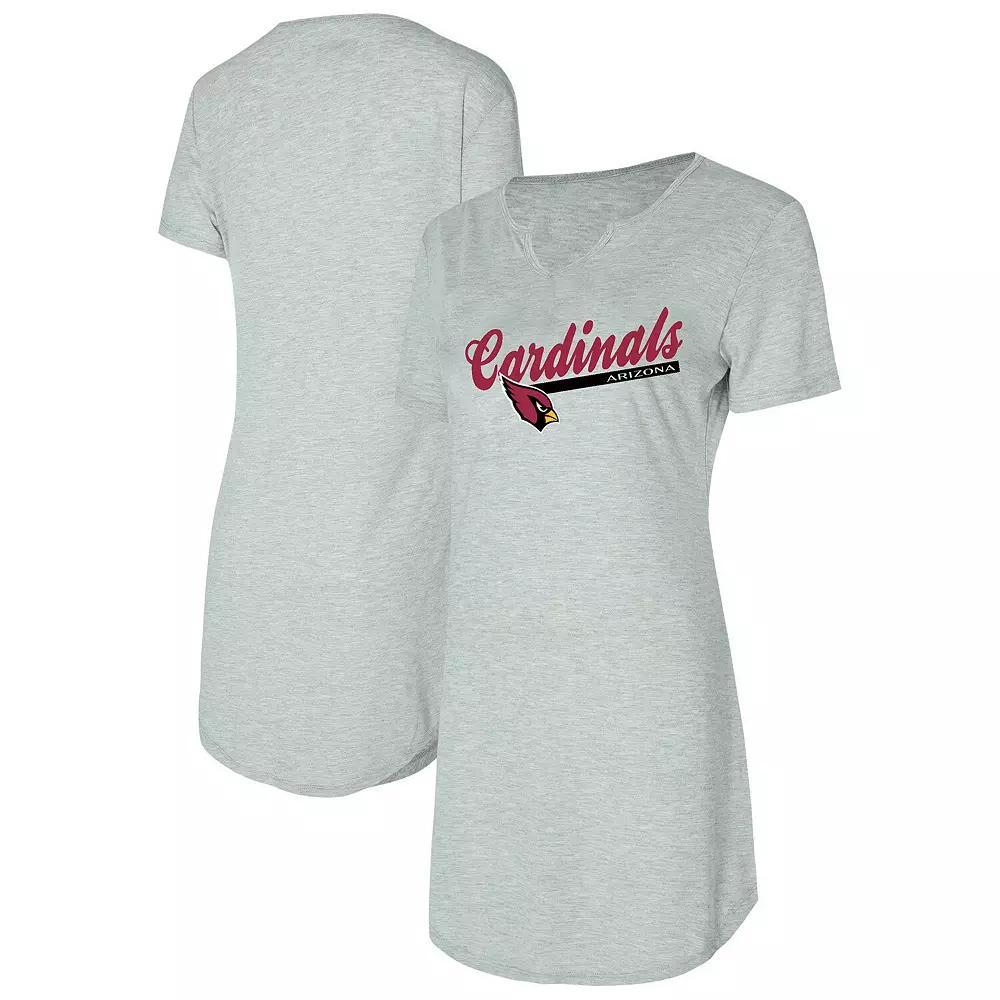 Women's Concepts Sport Gray Arizona Cardinals Petition Knit Nightshirt, Size: Medium, Grey Product Image