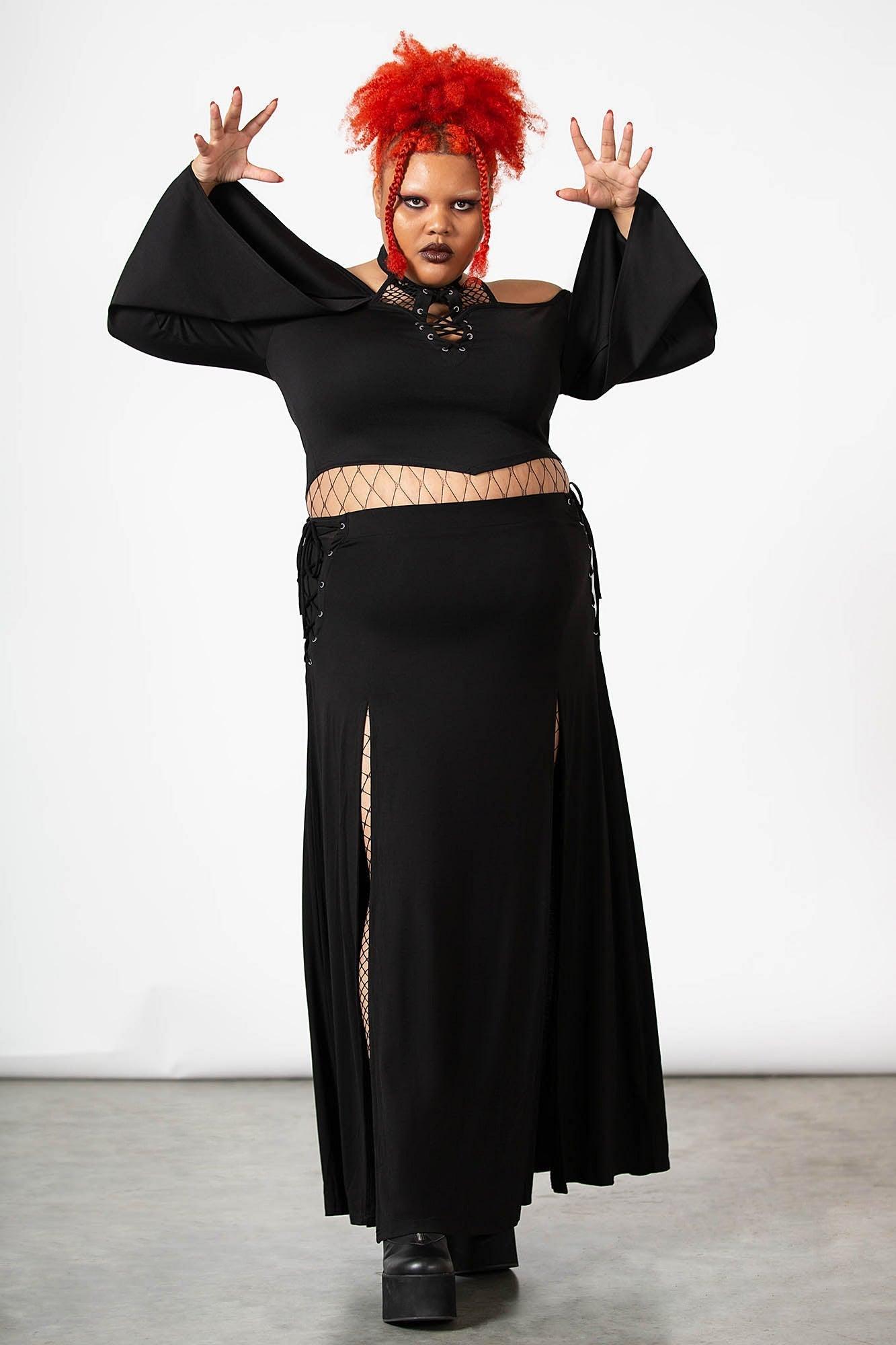 Hellverina Split Maxi Skirt Female Product Image