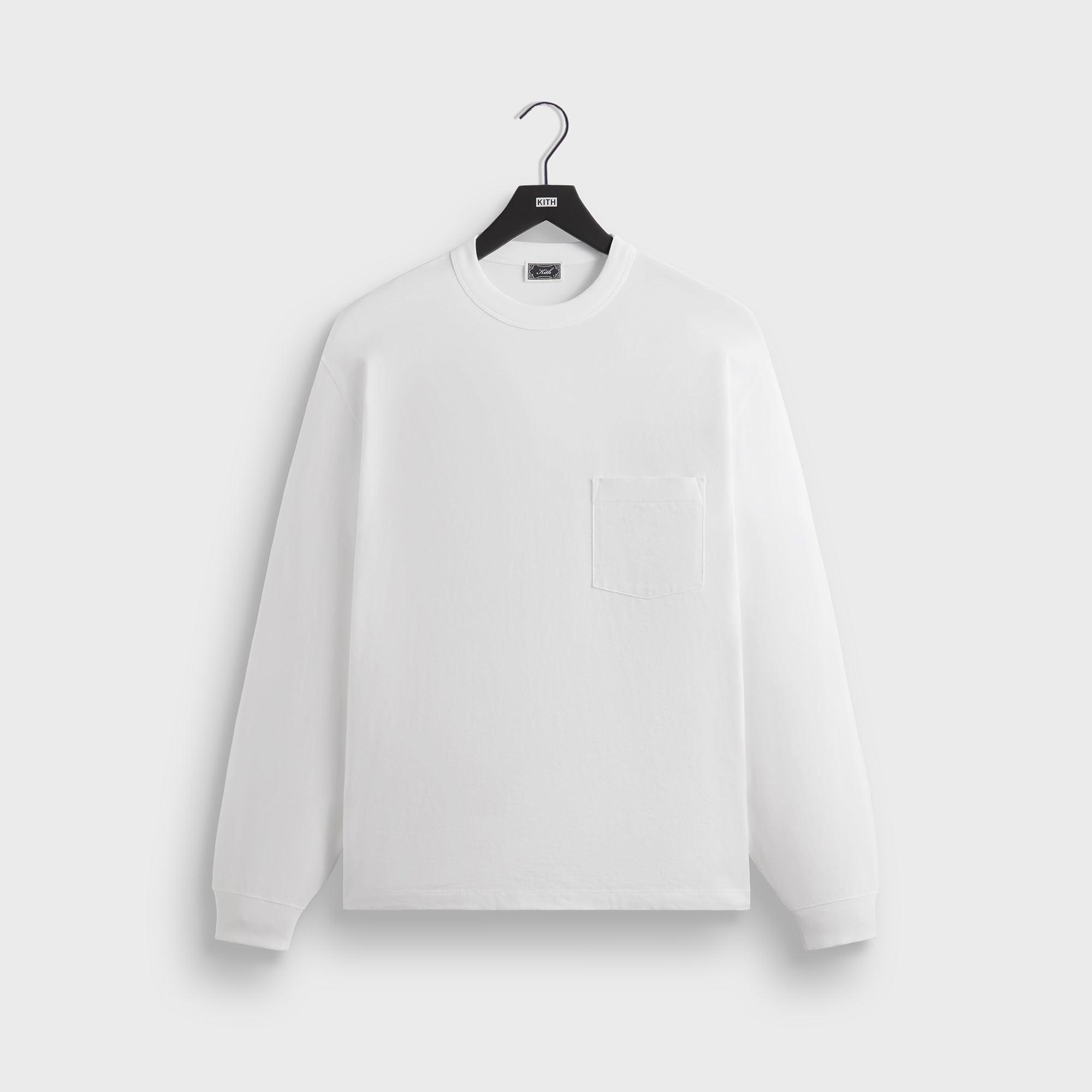 Kith Long Sleeve Leonard Pocket Tee - White Male Product Image