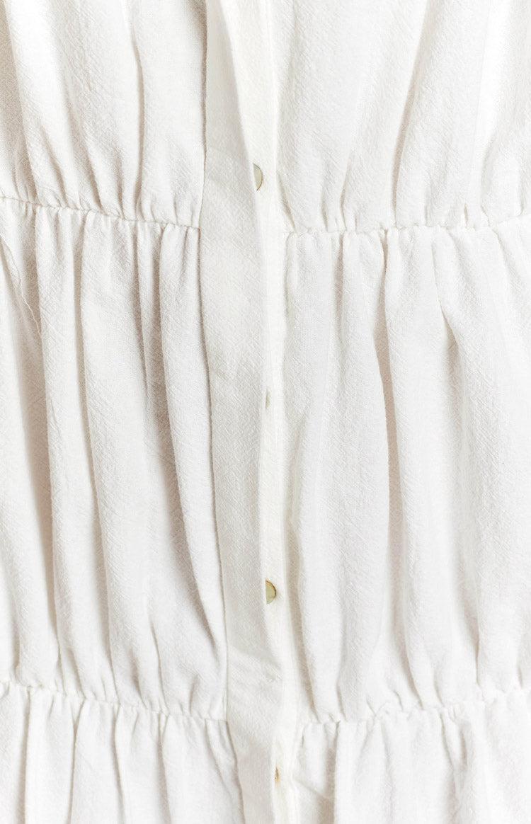 Theodossia Tiered Long Sleeve Dress White Product Image