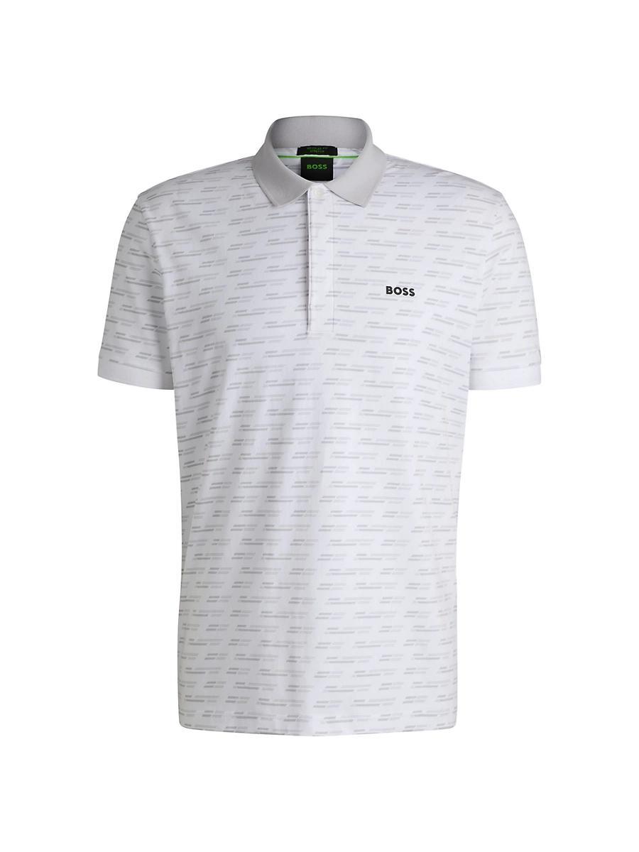 Mens Paddy Polo Shirt in Printed Stretch Cotton Product Image