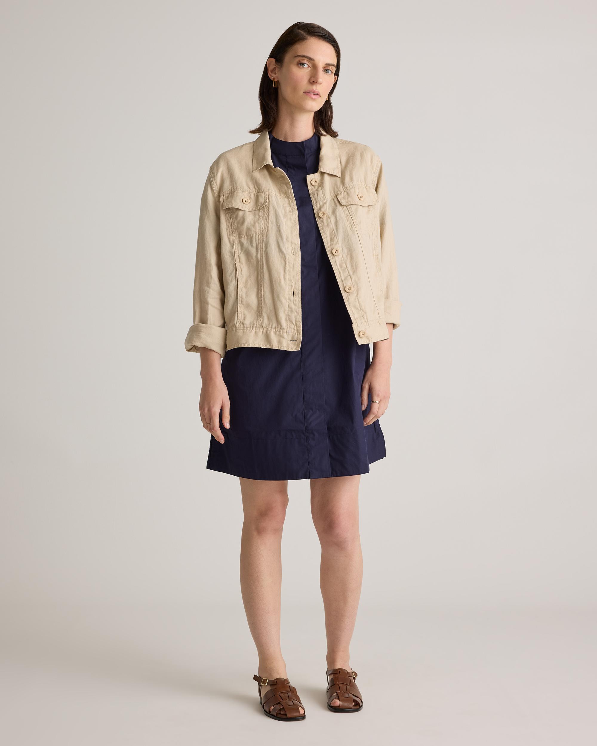 Quince | Women's Short Sleeve Shirt Dress Organic Cotton Product Image