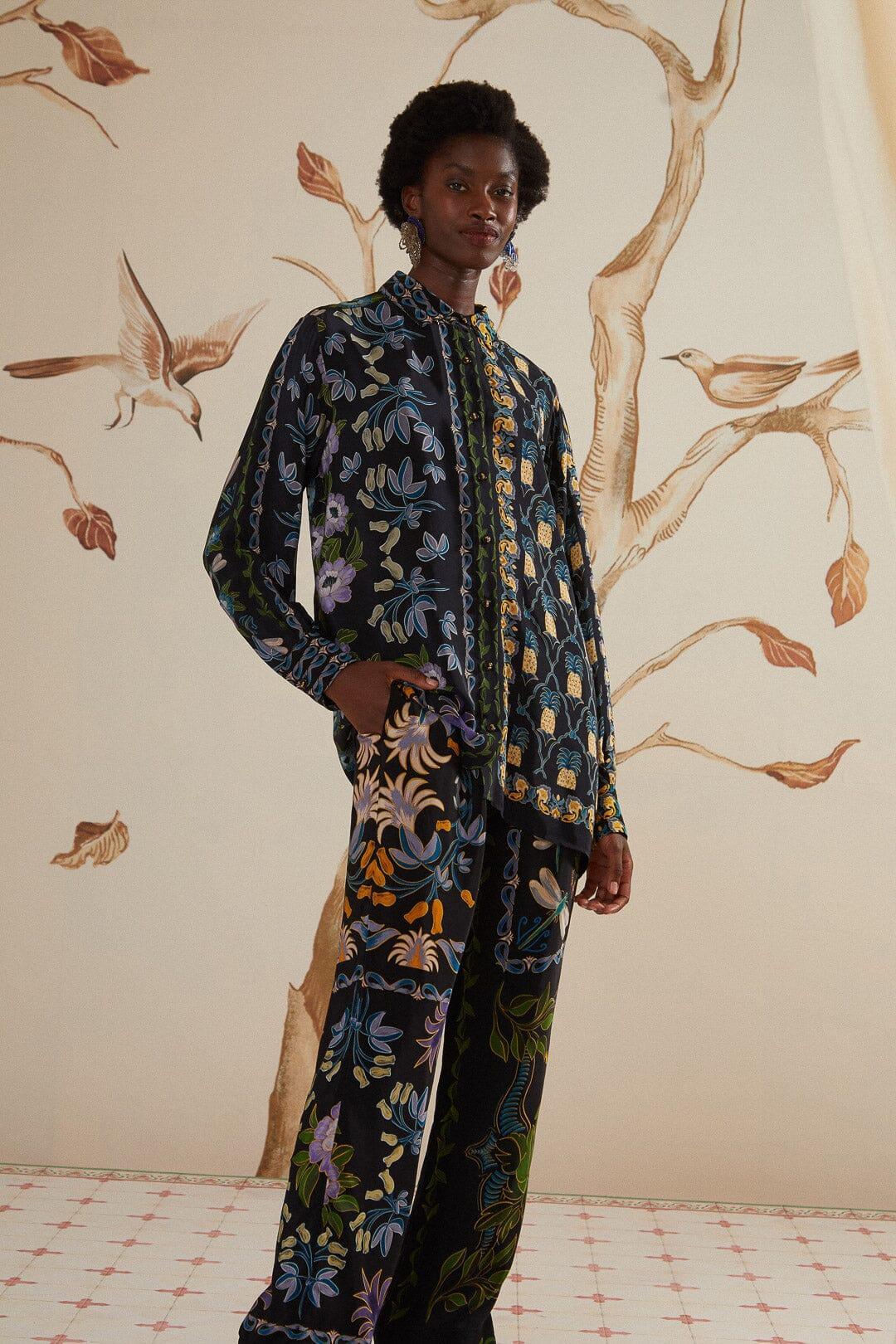 Black Winter Garden Pajama Pants Product Image