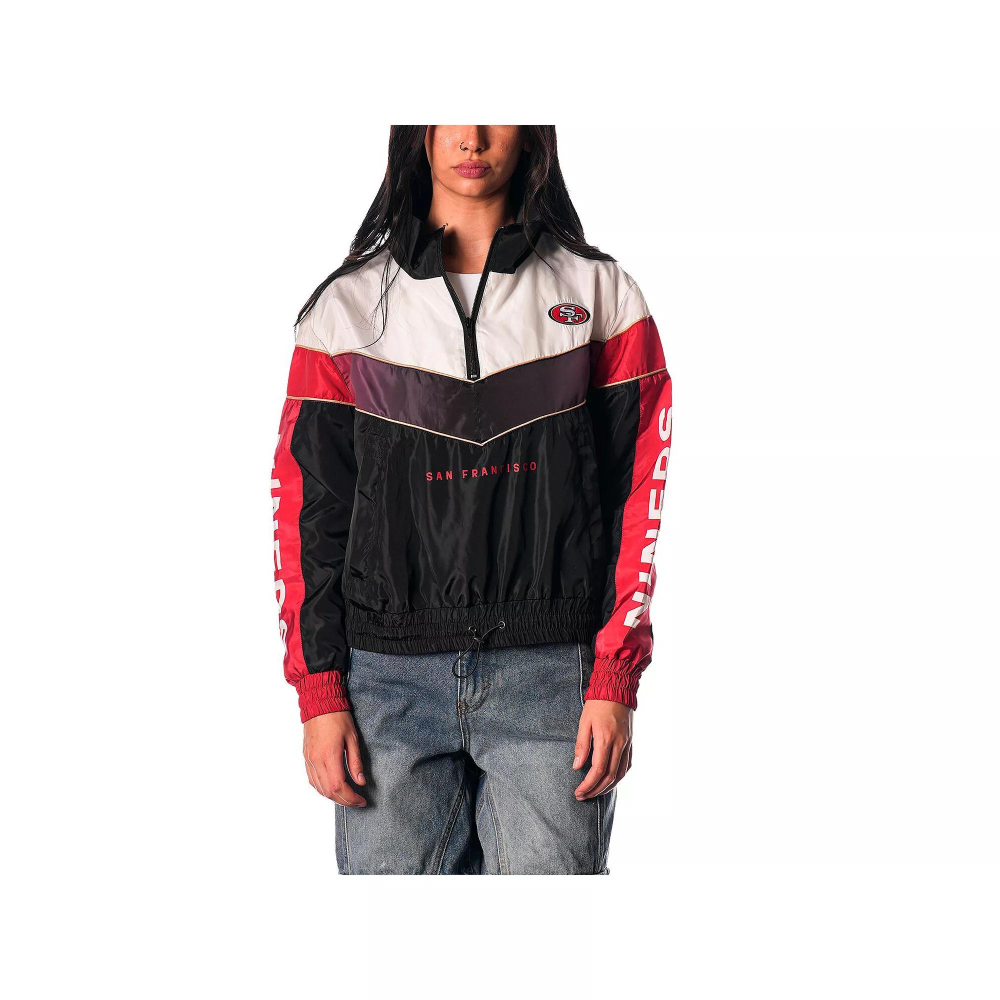 Women's The Wild Collective Black San Francisco 49ers 1/4 Zip Track Jacket, Size: XS Product Image