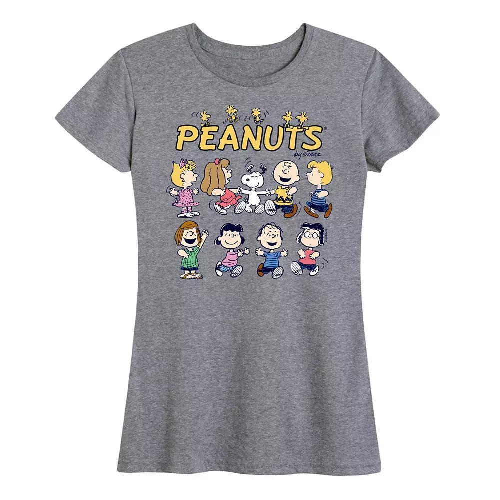 Womens Peanuts Friends Graphic Tee, Girls Grey Gray Product Image