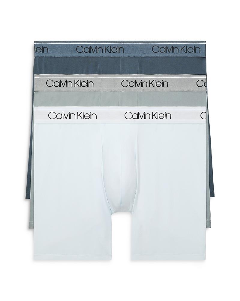 Men's Calvin Klein 3-Pack Microfiber Stretch Boxer Briefs, Size: 2XL, Black Convoy Red Gala Product Image