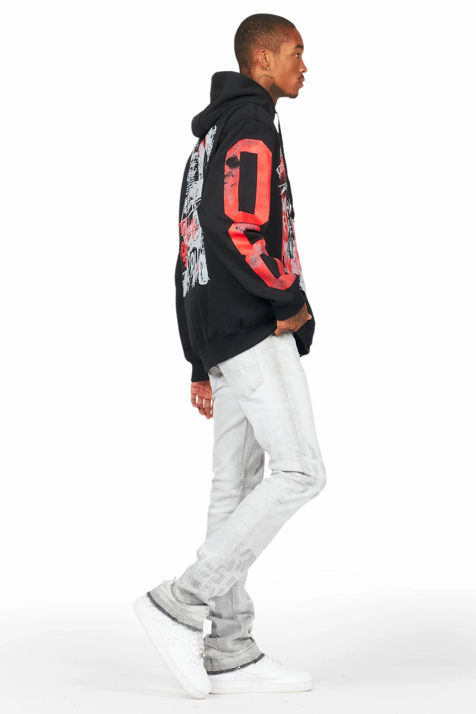 Grill Black Graphic Hoodie Male Product Image