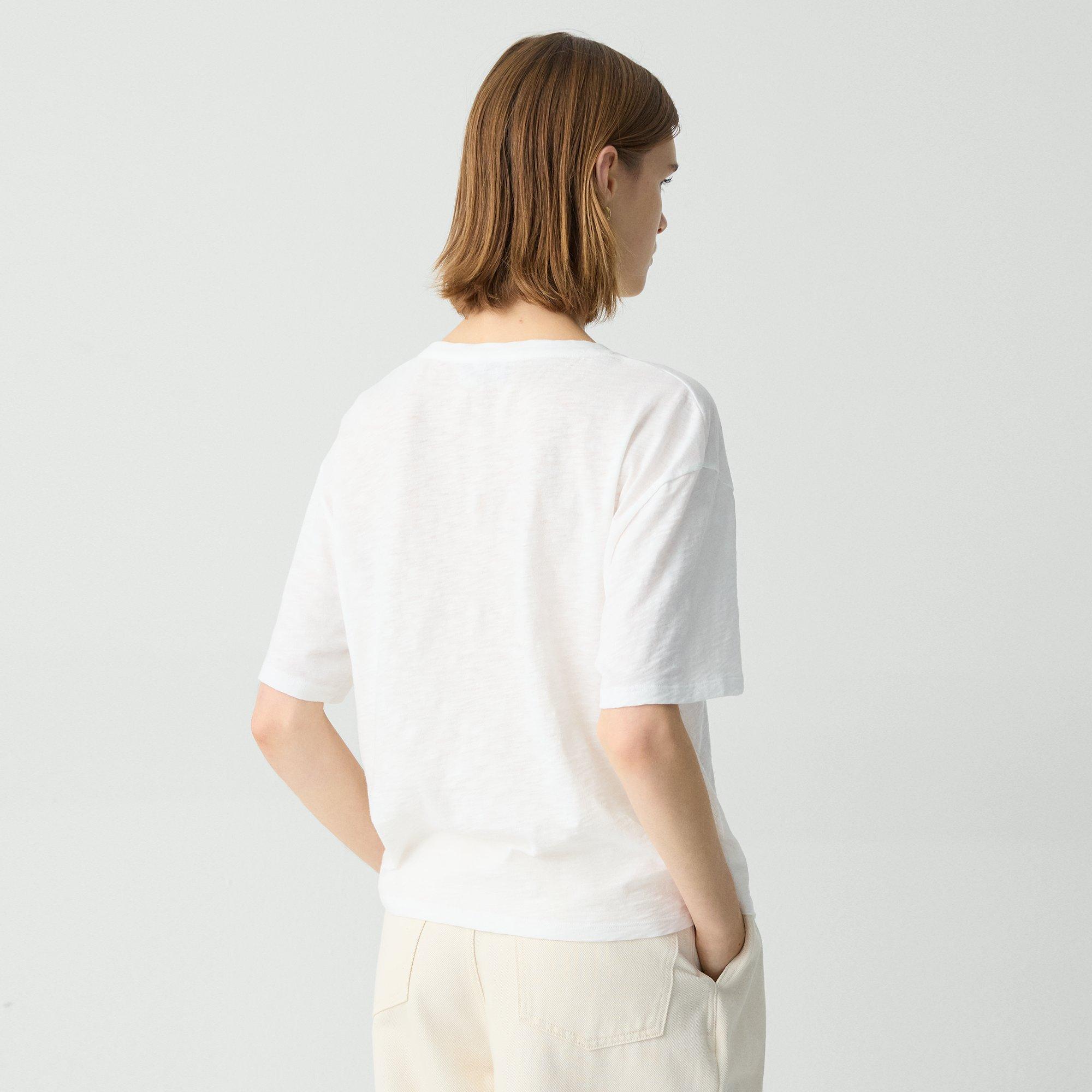 Slub Cotton Relaxed V-Neck Tee | Theory Product Image