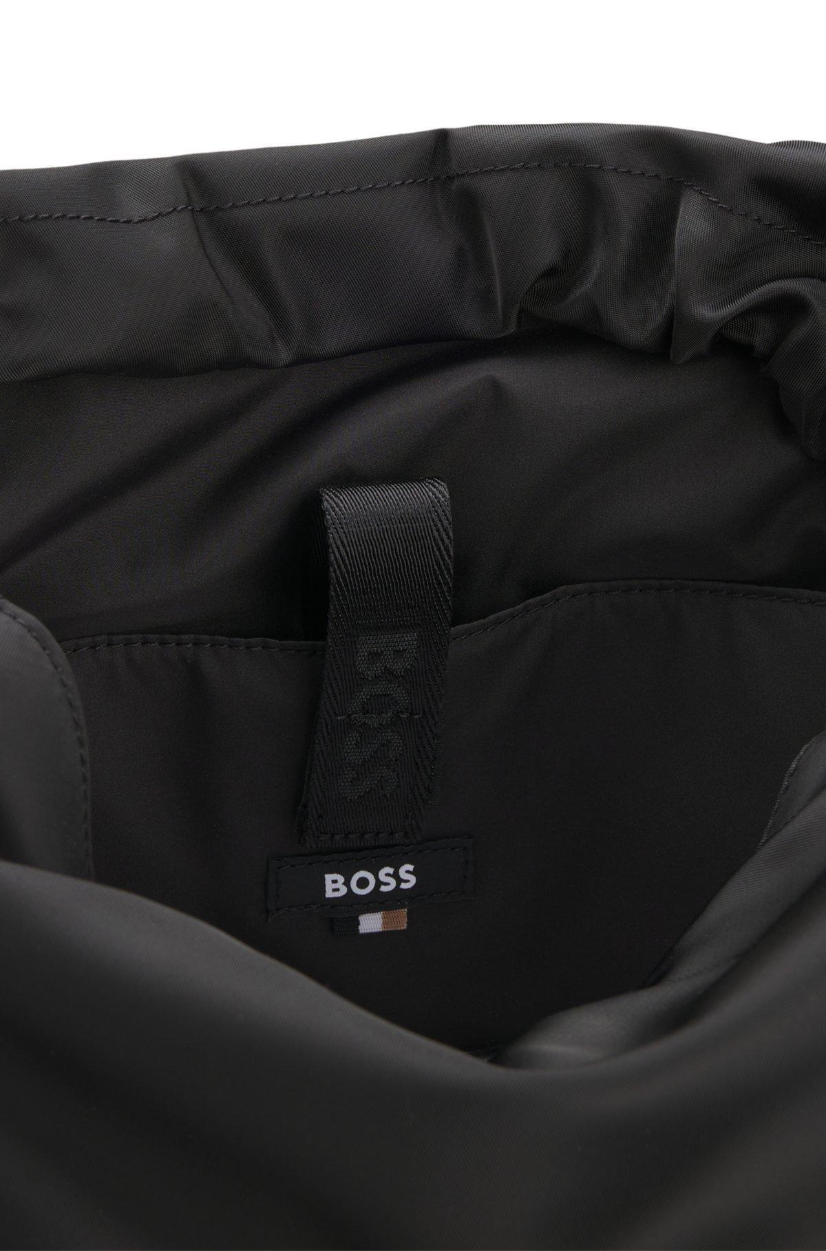 BOSS - Twill backpack with Double B monogram - Black Product Image