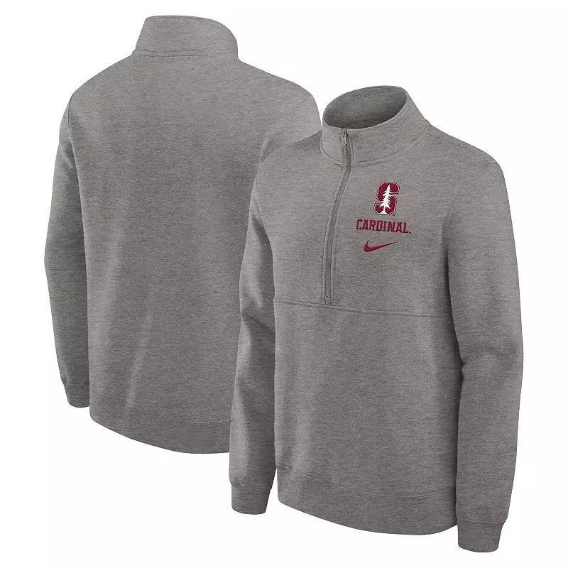 Men's Nike Heather Gray Michigan State Spartans Primetime Club Half-Zip Sweatshirt, Size: Large, Grey Product Image