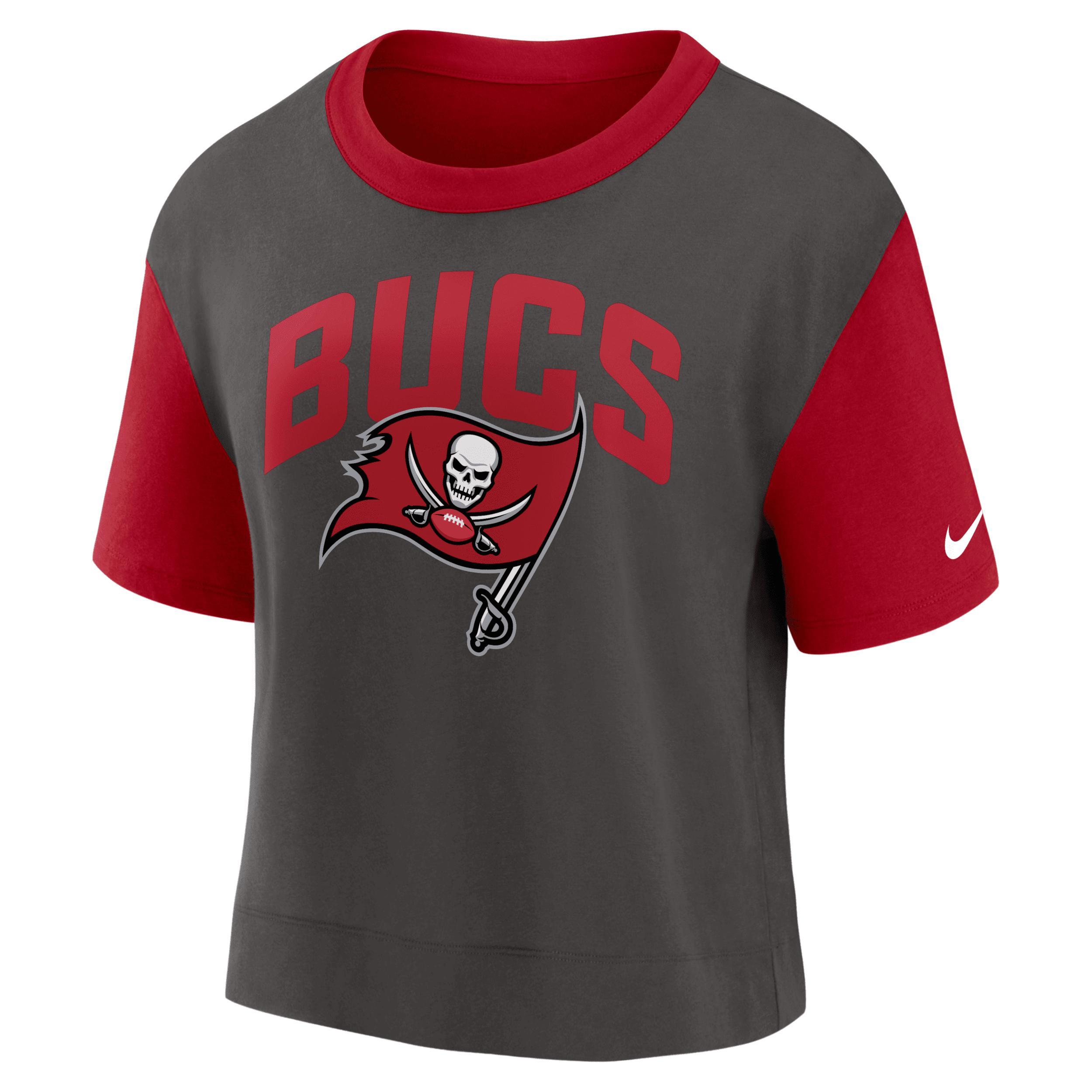 Women's Nike Red/Pewter Tampa Bay Buccaneers High Hip Fashion T-Shirt, Size: Large Product Image