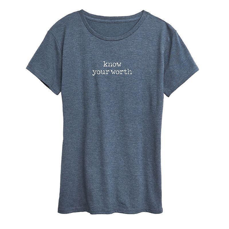 Womens Bunny Outline Graphic Tee Grey Blue Product Image