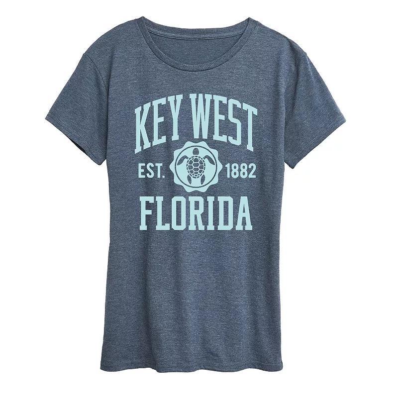 Womens Key West Athletic Graphic Tee Grey Blue Product Image