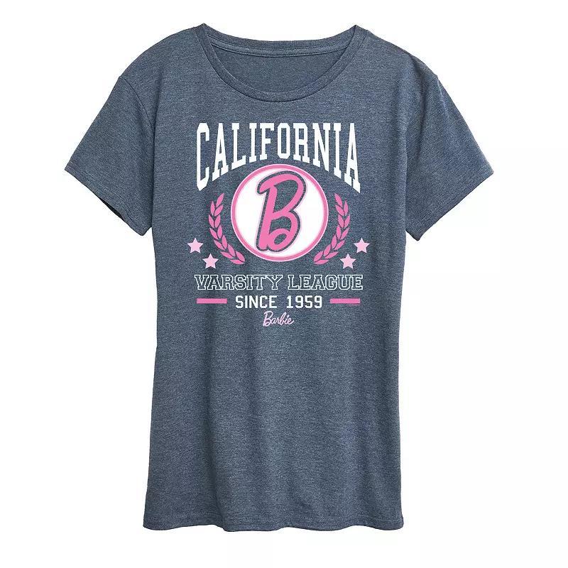 Womens Barbie Varsity League Graphic Tee Grey Blue Product Image