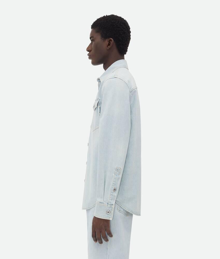 Men's Extra Bleached Denim Overshirt in Light blue Product Image