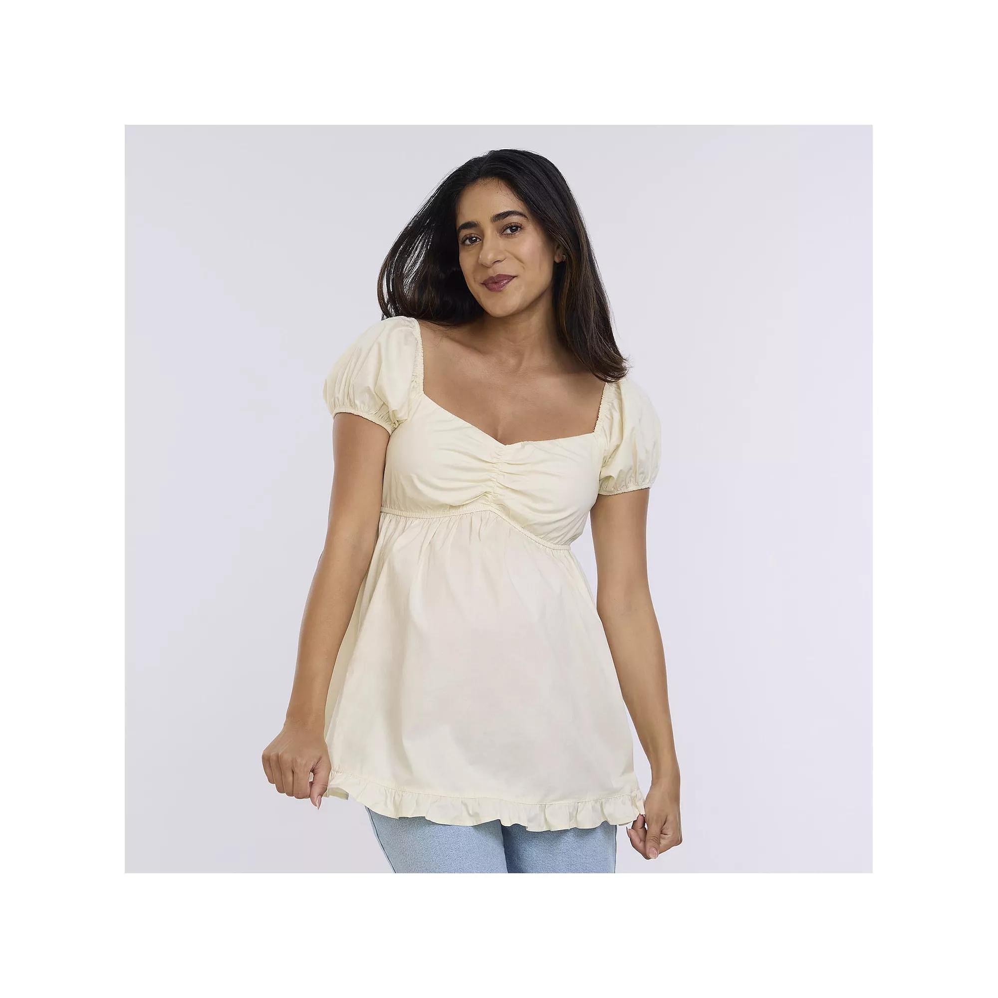 Maternity Motherhood Off-The-Shoulder Ruched Top, Womens Product Image