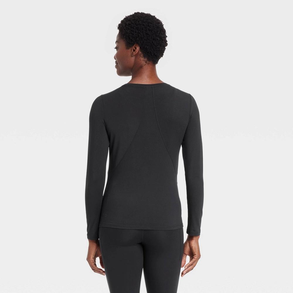 Womens Essential Crewneck Long Sleeve Top - All In Motion Black XS Product Image