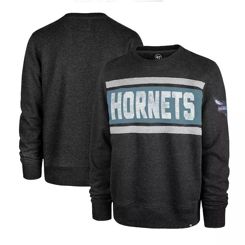 Men's '47 Heather Black Charlotte Hornets Tribeca Emerson Pullover Sweatshirt, Size: Small, Chr Charco Product Image