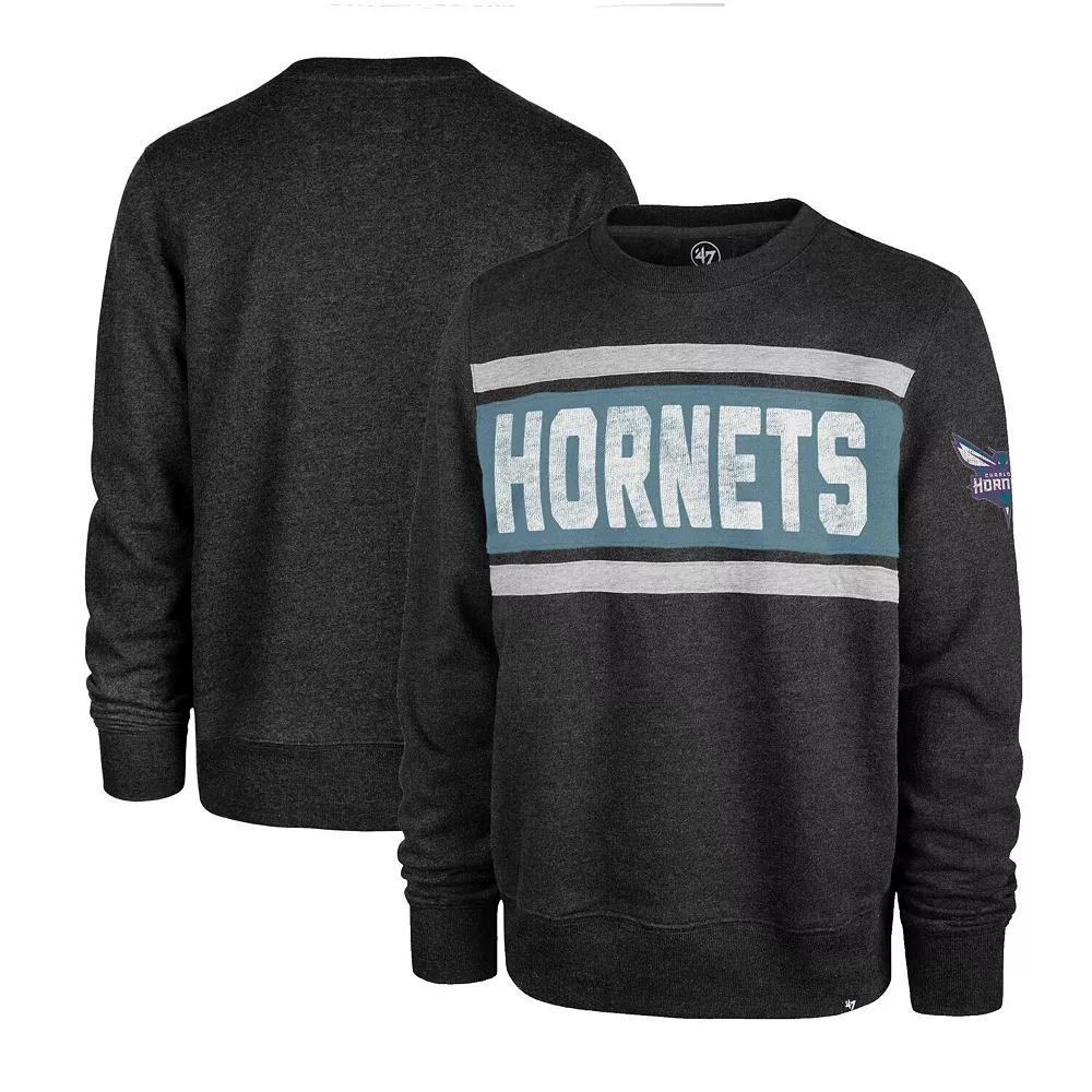 Men's '47 Heather Black Charlotte Hornets Tribeca Emerson Pullover Sweatshirt, Size: Small, Chr Charco Product Image