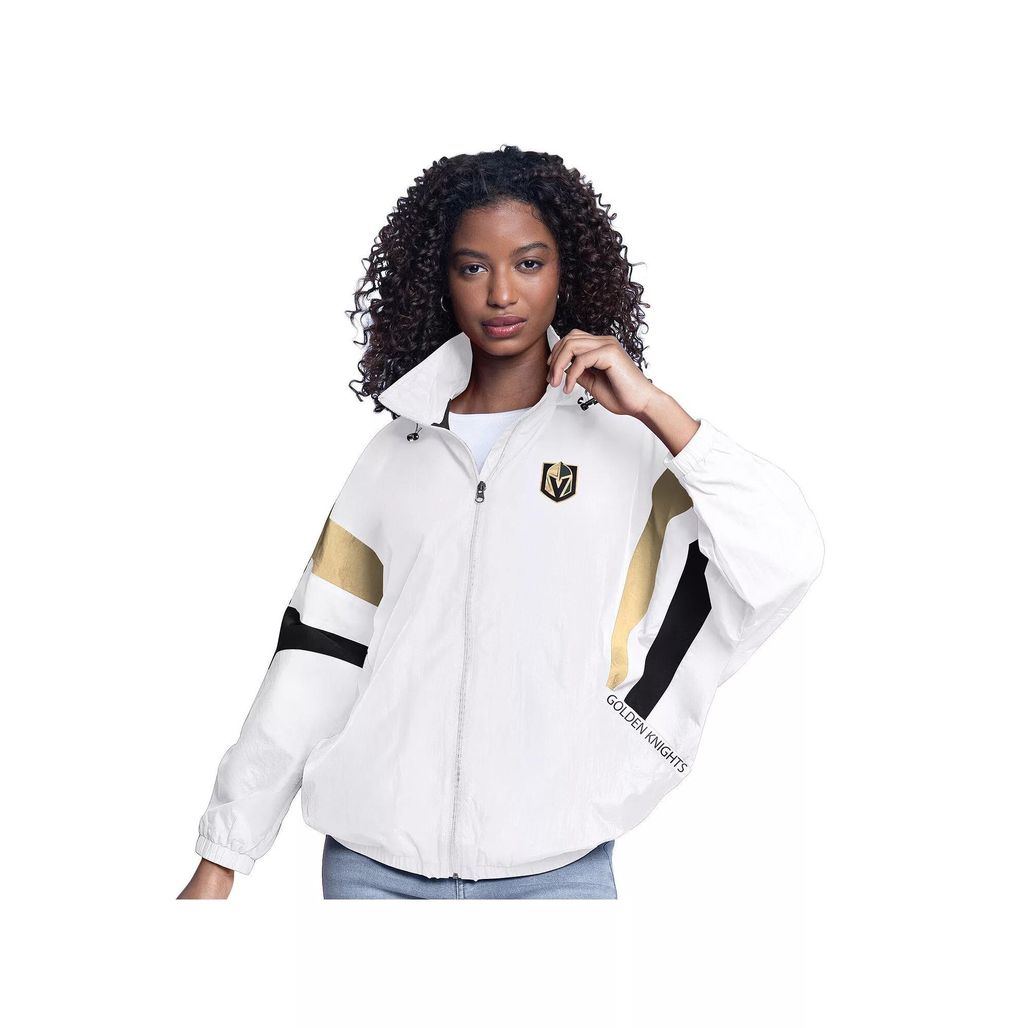 Women's G-III Sports by Carl Banks  White Tampa Bay Lightning Game News Oversized Full-Zip Hoodie Jacket, Size: 2XL, Lgh White Product Image