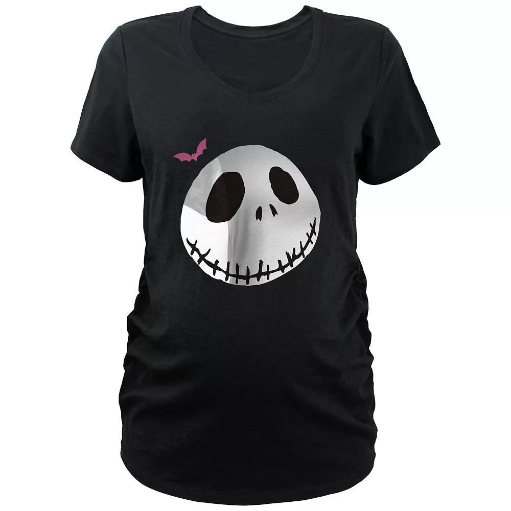 Disney's The Nightmare Before Christmas Jack Skellington With Bat Maternity Graphic Tee, Women's, Size: Large-Mat, Black Product Image