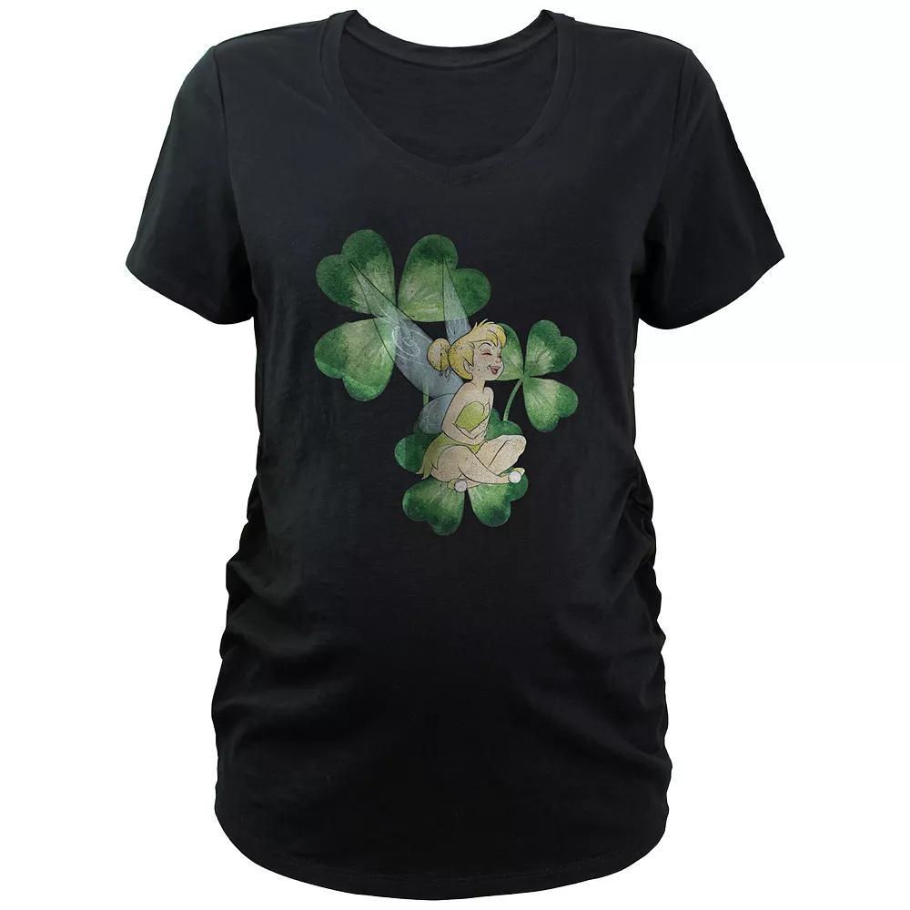 Disney's Tinker Bell Saint Patrick's Day Maternity Graphic Tee, Women's, Size: Small-Mat, Black Product Image