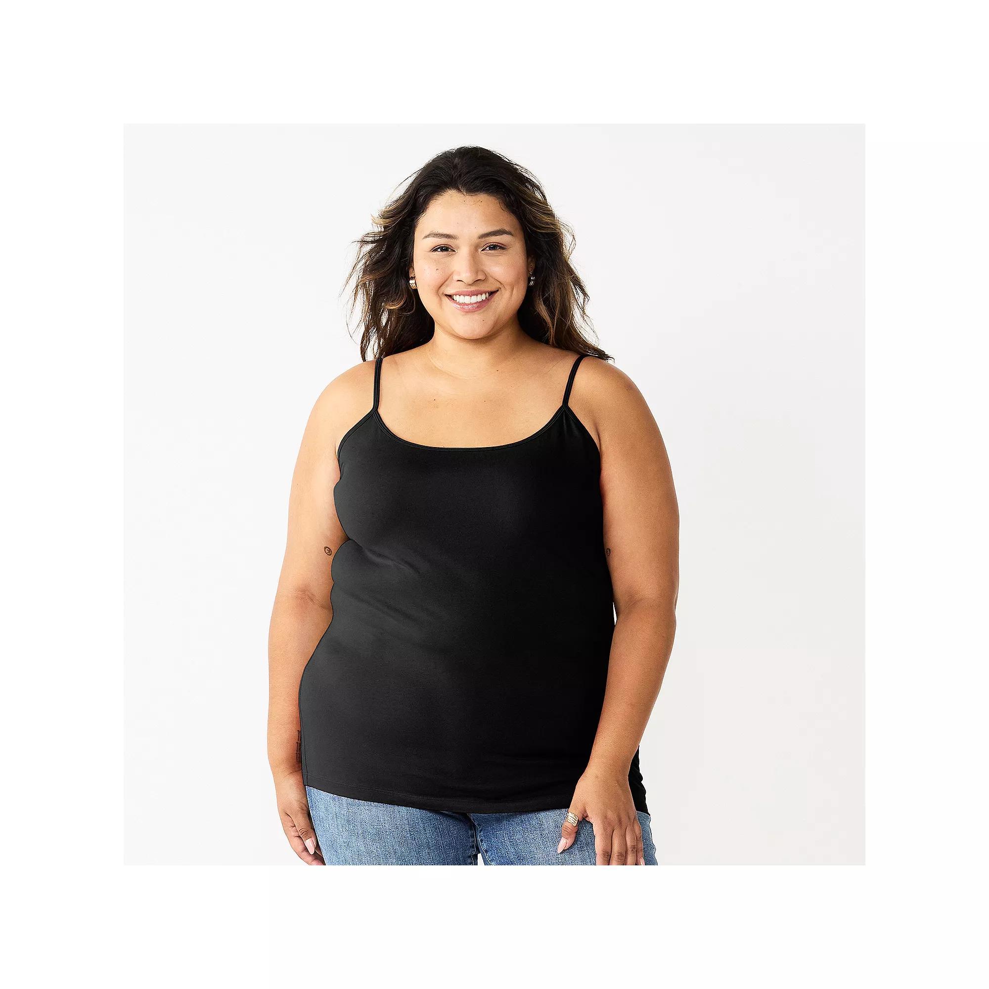 Plus Size Sonoma Goods For Life® Spaghetti Strap Cami, Women's, Size: 1XL, Lea Pink Product Image