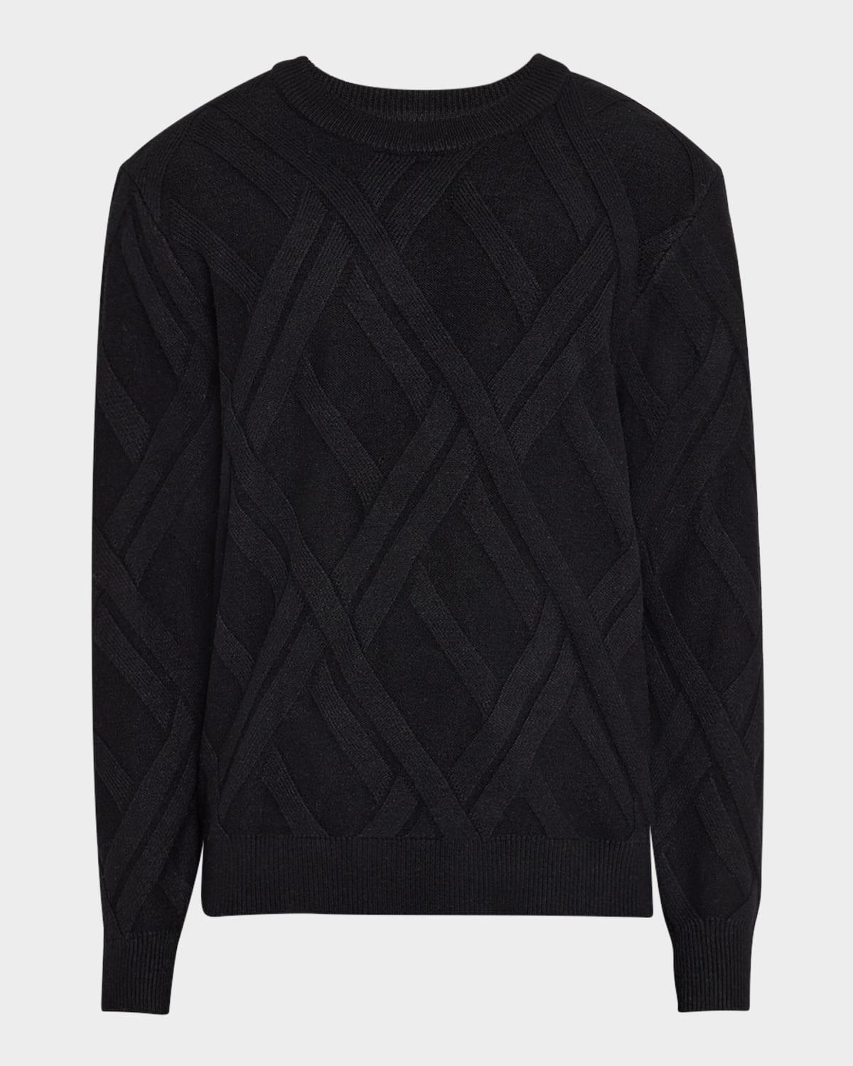 Mens Joseph Grid Cable Wool Sweater Product Image