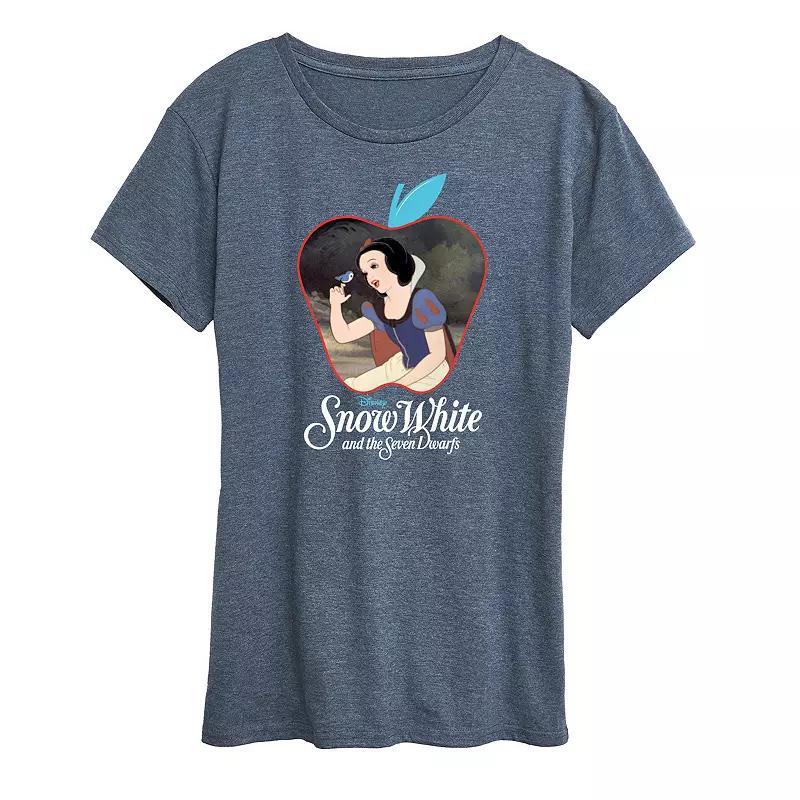 Disneys Snow White Womens Apple Graphic Tee Grey Green Product Image