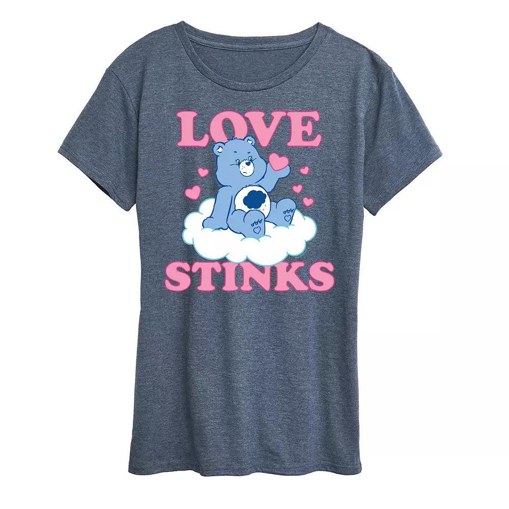 Womens Care Bears Love Stinks Graphic Tee Heather Grey Product Image