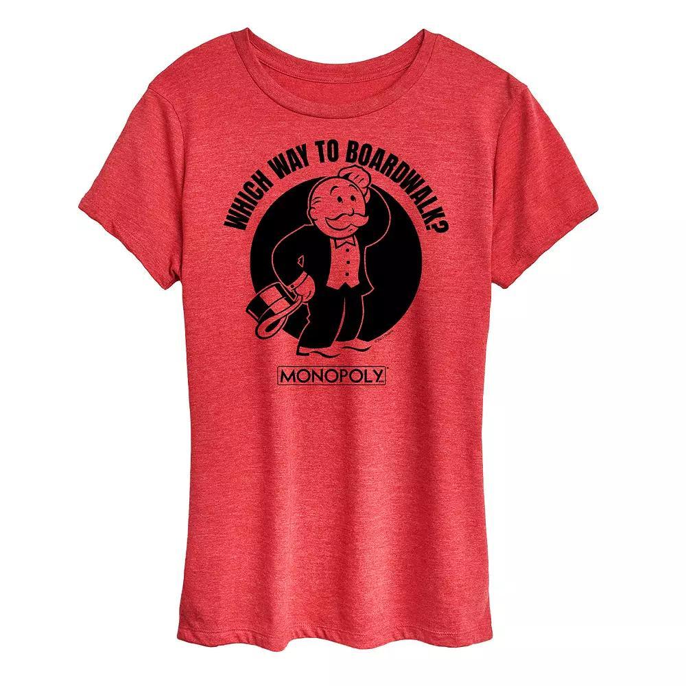 Womens Monopoly In This Economy Graphic Tee Grey Red Product Image