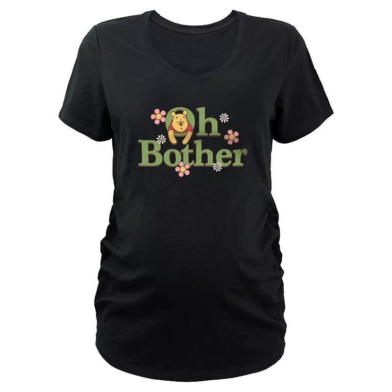 Disneys Winnie The Pooh Oh Bother Flowers Maternity Graphic Tee, Womens Product Image